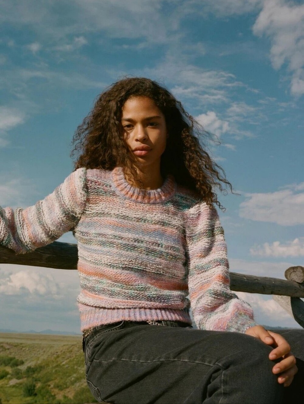 Urban Outfitters Carol Space Dyed pullover sweater, pastel multicolor